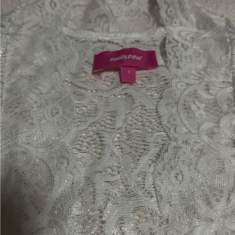 Edikted | Sheer Lace Bell Sleeve Top - Picture 8 of 8